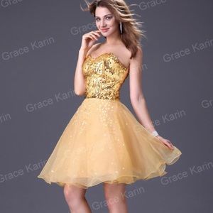 Grace Karin gold sequin dress